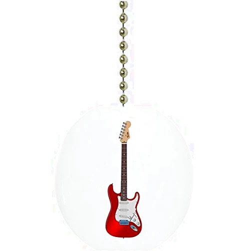 Carolina Hardware and Decor Red Guitar Solid Ceramic Fan Pull