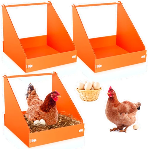 POMINEL Nesting Boxes for Chickens, 3 Pack Plastic Chicken Nesting Box for Laying Eggs