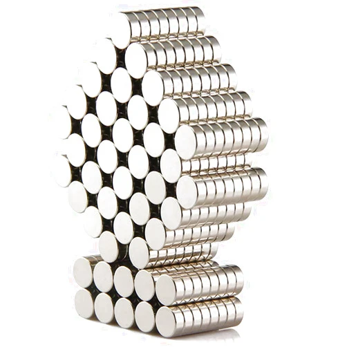 DIYMAG 300 PCS Small Refrigerator Premium Brushed Nickel Fridge, Office Magnets, 6x2 mm