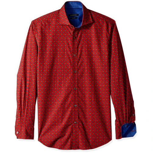 Bugatchi Men's Long Sleeve Shaped Woven Shirt