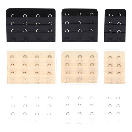 Lusofie 9Pcs Women's Bra Extenders 2 Hook/3 Hook/4 Hook, Bra Extension Strap Soft Comfortable Bra Back Clips Bra Clasp Set (Skin, White, Black)