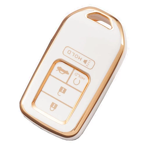 Guibuhuse Premium Protective TPU Holder Key Protector Fob Cover for Honda Accord Pilot Odyssey Passport CRV Ridgeline Crider Spirior Crosstour (White)