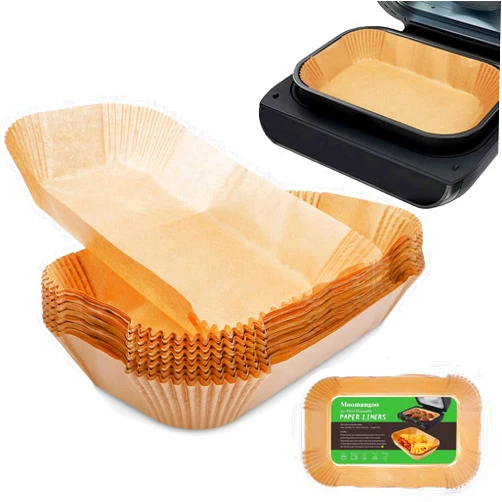 MooManGoo Air Fryer Liners For Ninja Smart XL Air Fryer,120Pcs Air Fryer Liners Disposable For Ninja FG551 6-in-1 Grill Air Fryer Parchment Paper Rectangular For Ninja Foodi Air Fryer Accessories Baking