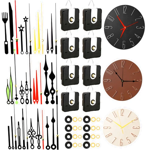 PARAOR 8 PCS High Torque Quartz Clock Movement Mechanism Replacement Clock Kit with 12 Different Pairs of Clock Hands for DIY Repair Clock Parts Shaft Lengths 12mm 15.5mm 21.5mm (01)