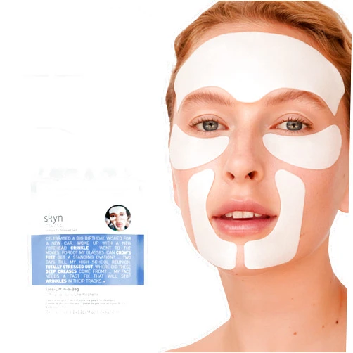 skyn ICELAND Facelift in-a-Bag, Firming Hydrogel Masks for Forehead, Smile Lines and Under Eyes. Cooling Gel Facial Patches with Peptides and Coenzyme Q10. Treatment for All Skin Types, Vegan, 6 Pcs.