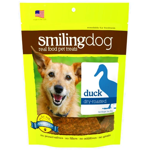 Herbsmith Smiling Dog Treats – Dry Roasted Duck – That’s 100% it – 3 Ounce