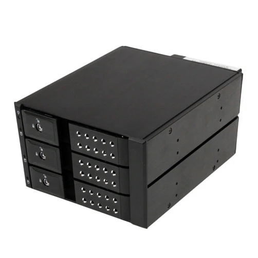 StarTech.com 3-Bay Hot Swap Backplane for 3.5in SAS II/SATA III - 6 Gbps HDD - Aluminum Trayless Mobile Rack Backplane (HSB3SATSASBA),Black