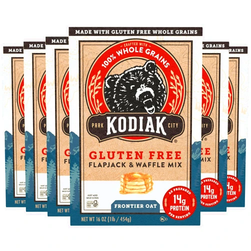 Kodiak Cakes Frontier Oat Gluten Free Protein Pancake and Waffle Mix, 16oz (Pack of 6)