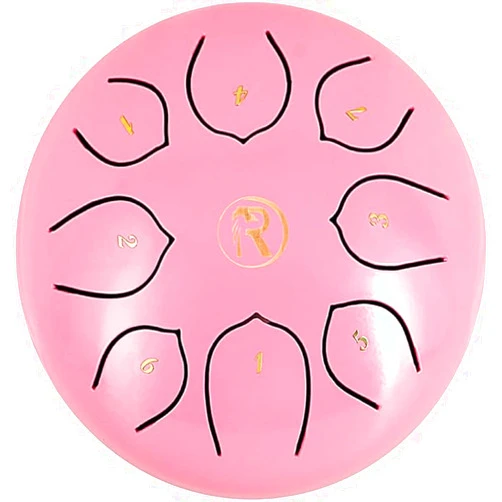 RANMING Pink Steel Tongue Drum 6 Inch 8 Note Tongue Drum Handpan Drum C Key Tank Drum with Carry Bag,Drumsticks,Finger Paddles,musical Book, for Musical Meditation Yoga Zen Gifts(Pink)