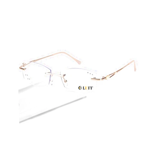 LUFF Rimless Reading Glasses for Women,Stylish Blue Light Blocking Computer Readers,Anti Eyestrain Frameless Lens diamond