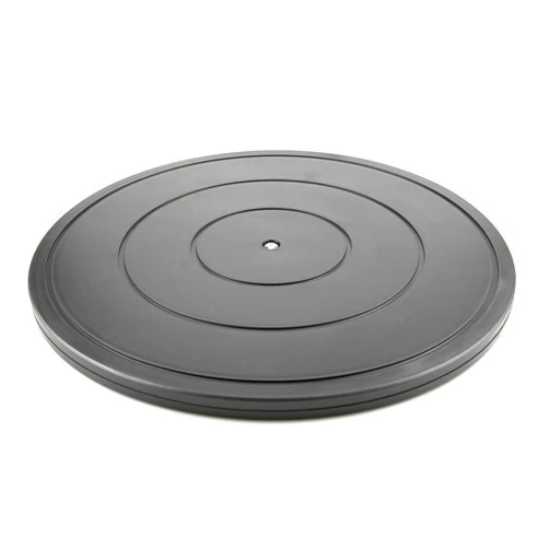 VOLCANOES CLUB 16 Inch Lazy Susan Turntable - Heavy Duty Rotating Swivel Steel Ball Bearings - Flat Lazy Susan Base Stand for TV/Computer/Monitor/Arts/Crafts/Bonsai/Statue/Cabinet Organizer/Cake (Plastic&Black)