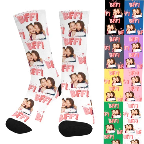 Generic Custom Face Socks with Picture, Personalized Socks with Photo Customized Unisex Funny Crew Sock Gifts for Men Women