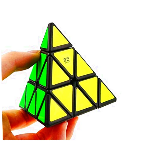 CuberSpeed Qiyi Pyraminx Cube Black Triangle Speed Cube Pyramid Black Pyraminx Speed Cube