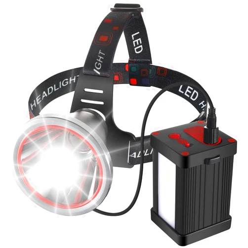 ErayLife LED Hunting Headlamp Rechargeable, Super Bright High Lumens 12800mAh Headlamp Flashlight Battery Pack, 90° Adjustable, Waterproof Hardhat Headlamp for Outdoor Hunting Gear Camping Essentials