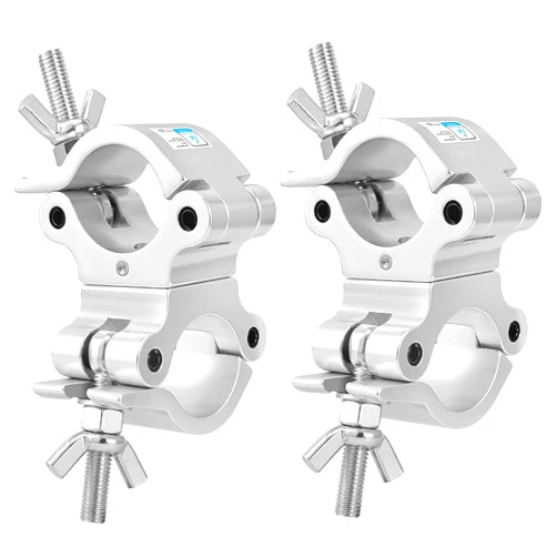 Eyeshot 2 Inch Pro-Swivel Truss Clamp TUV, 2 Pack Eyeshot Heavy Duty 1100lb Swivel Coupler Truss Clamps, Dual Head Turn As Needed Two 360 Degree Lighting Clamps, Fit Pipe/Truss OD 48-52mm