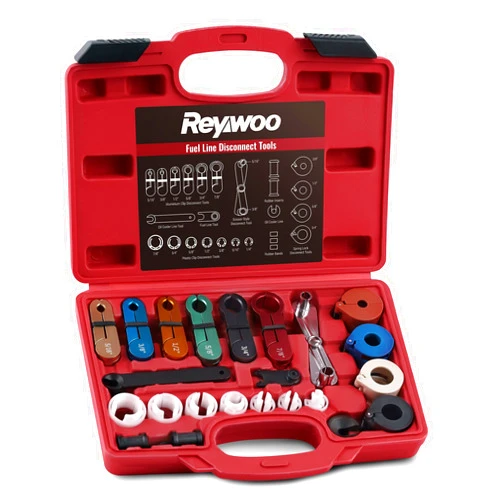 Reywoo 25 PC Fuel Line Disconnect Tool Set, Master Quick Disconnect Tool Set for A/C Fuel & Transmission Systems, Fuel Line Removal Tool Compatible with Ford Chevy GM Chevy Mazda