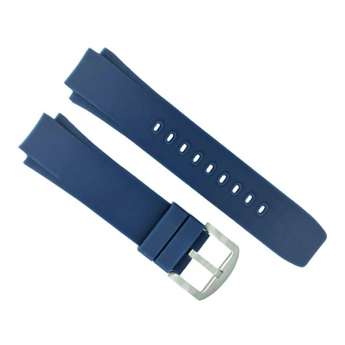 Ewatchparts SILICONE RUBBER BAND STRAP COMPATIBLE WITH IWC 35380 353804 DUAL CROWN AQUATIMER BLUE