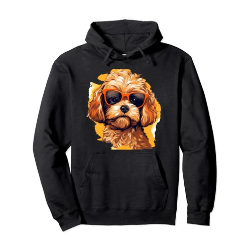 Cavapoo Dog Breed Pet Designs Cavapoo Dog Breed Pet Cute Graphic with Sunglasses Pullover Hoodie
