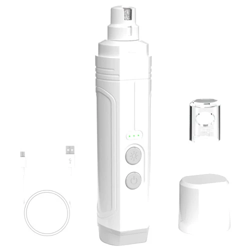NUMINA Dog Nail Grinder with 2 LED Light,3-Speed, Professional Pet Nail Grinder for Dogs Super Quiet, Rechargeable Nail Trimmer for Small, Medium, Large Dog， White