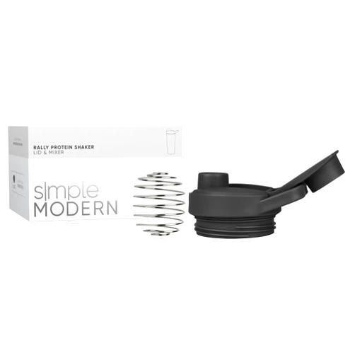Simple Modern Shaker Bottle Flip Lid | Reusable Replacement Lid ONLY Fits Simple Modern, S|M | BPA Free Plastic | Protein Mixes, Shakes, and Pre Workout | Rally Collection | Midnight Black