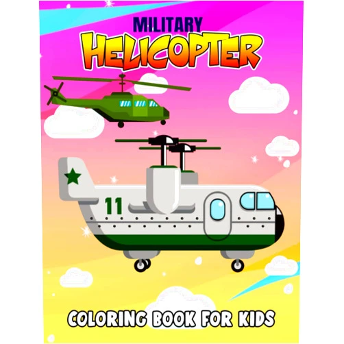 Pixelart Studio Military Helicopter Coloring Book for Kids: Fun Military Coloring Activity Book for Boys, Toddler, Preschooler & Kids | Ages 4-8