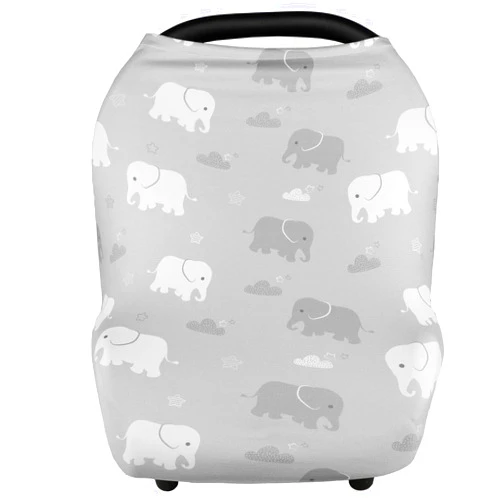 TANOFAR Nursing Cover Breastfeeding, Multi-use Baby Car Seat Covers Boys, Infant Stroller Cover, Stretchy Carseat Canopy, Soft Breathable, Elephant