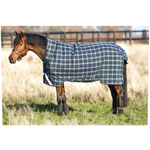 Horseware Rhino Wug Vari-Layer Turnout Blanket (450g Heavy), Size: 75, Color: Hunter Check (Green/Navy Trim)