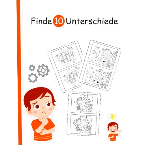 German Edition by Layan Edition (Author) Finde 10 Unterschiede für Kinder: Tolles Buch für Fokus und Konzentration Steigern | 30 große Bilder (Schwarzweiß) | Rätselfans ab 5 Jahren (German Edition)