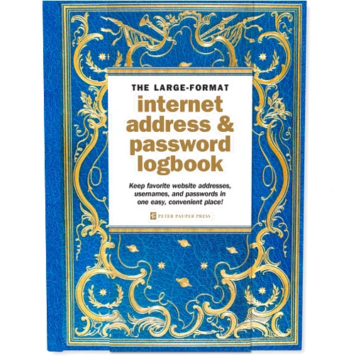 By Peter Pauper Press (Author) Celestial Large-Format Internet Address & Password Logbook (removable cover band for security)