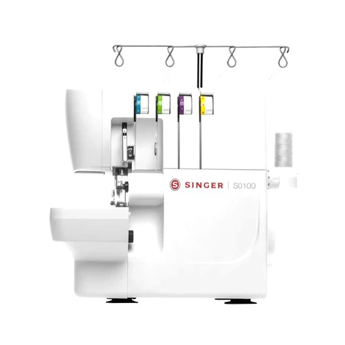 SINGER S0100 Metal Frame Serger with Accessory Kit | Overlock Machine with 6 Built-in Stitches, 2-3-4 Thread Capability, Adjustable Tension & Stitch Length, 1300 Stiches per Minute & Differential Feed