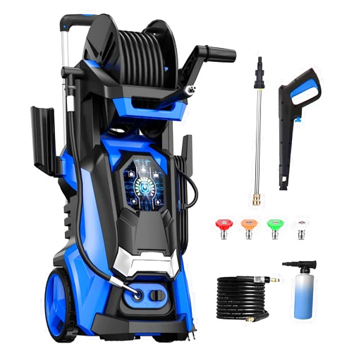 Le Hao Tool Electric Pressure Washer 4500 PSI 3.2 GPM Touch Screen Adjustable Pressure,4 Nozzles and 500ml Foam Cannon Power Washer Cleaning for Patio