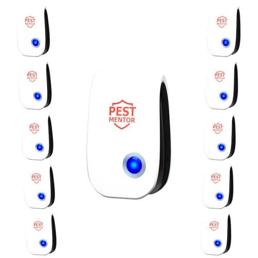 PestMentor Ultrasonic Pest Repellent 10 Packs, Plug-in Pest Control Device Indoor for Repel Mosquitoes, Flies, Spiders, Beetles & Mice, Silent Solution for Homes, Offices, Kitchens, Insect Repellent