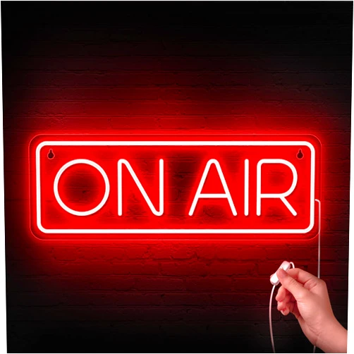 LEBURRY ON AIR Neon Sign - Live On Air Sign for Streaming/Gaming/Recording Studio Decor - LED Streaming Lights for Streamers/Gamers/Influencers - USB Powered with On/Off Switch On Air Light Sign