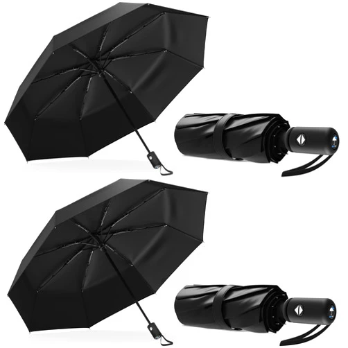 Rain-Mate Windproof Compact Umbrellas for Rain - Portable Folding Travel Umbrella - Auto Open & Close Button
