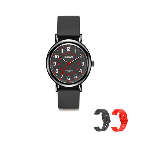 HEUREMATE 5ATM Waterproof Simple Unisex Analog Watch, Medical Professional Nurse Watch with Luminous Easy-Read Dial, Military Time, 24-Hour Second Hand, Silicone Band for Students, Fashion Women Men