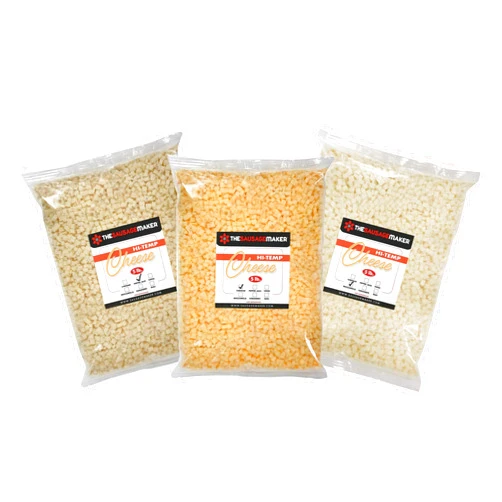 The Sausage Maker - High Temperature Cheese Assortment Pack - 3, 5 pound Packs - Cheddar, Hot Pepper and Mozzarella