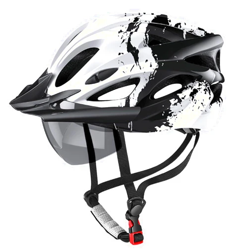 Tadpole Bike Helmet with USB Rechargeable LED Light Detachable Goggles and Sun Visor, Mountain & Road Bicycle Helmets for Men Women Adult Cycling Helmets