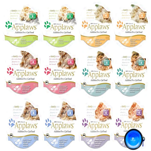Applaws Cat Food in Broth Pots Variety Pack,Bowl - 6 Flavors - 2.12 Ounces Each (12 Total) Pots,