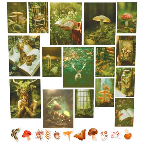 97 Decor Dark Goblincore Room Decor Aesthetic - Cottagecore Wall Decor, Fairycore Room Decor, Fairy Core Art Prints, Vintage Goblincore Mushroom Pictures Fairy Posters for Bedroom (8x10 UNFRAMED)
