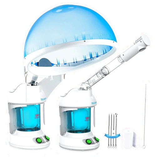 DENFANY Hair Steamer, 2 in 1 Hair and Face Steamer for Natural Hair with UV Ozone, Face Steamer Hair Humidifier Moisturising Hydration System Sprayer for Personal Care Use at Home and Salon