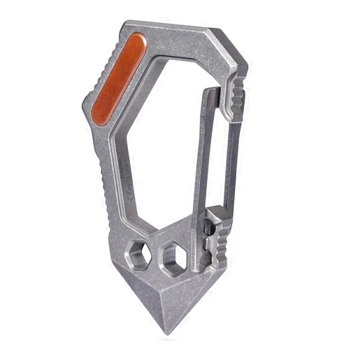KeyUnity KU02 Titanium EDC 7 in 1 Multi-tool Carabiner Keychain | Wrench | Screw Bit Driver | Can Opener | Pry Bar | Screwdriver