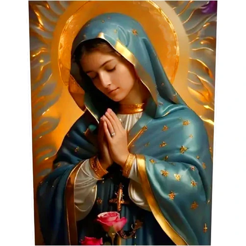 JFYHAB Jesus Diamond Painting Kit, Full Drill 5D Pray Virgin Mary Diamond Dots Arts Crafts Set Religious Belief Diamond Painting with Gem for Adult Beginner Virgin Mary Room Decor 12X16 inch