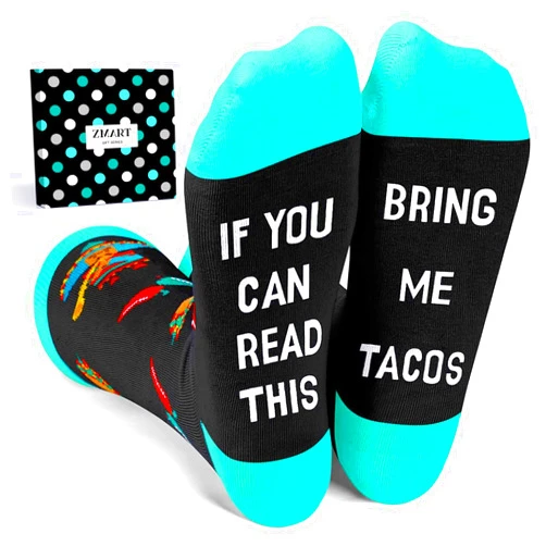 Zmart if You Can Read This - Popcorn Pickle Bacon Avocado Sushi Pizza Socks Gifts for Men