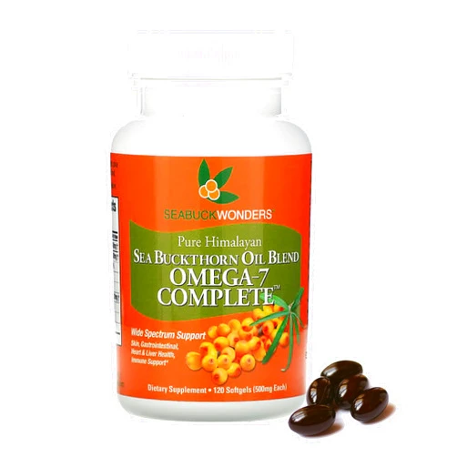 SEABUCKWONDERS Sea Buckthorn Oil Blend, Omega-7 Complete, Max Potency, 120 Count Softgels