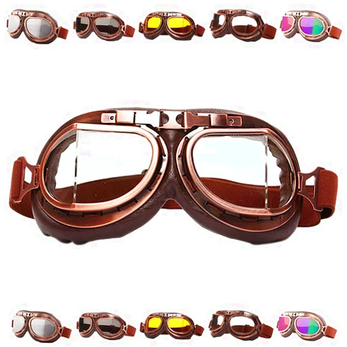 Peicees Vintage Helmet Goggles Motorcycle Goggles Bike Motorcross Pilot Goggle