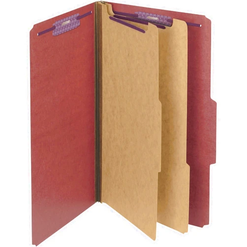 Smead Pressboard Classification File Folder with SafeSHIELD Fasteners, 2 Dividers, 2
