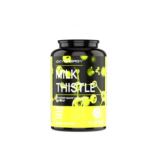 OxyEnergy Silymarin Milk Thistle 300mg Extract with Vitamin C, Inositol & Pueraria, Liver Detox & Repair Support, Antioxidant Support,90 Capsules, Cardo Mariano para el Hígado