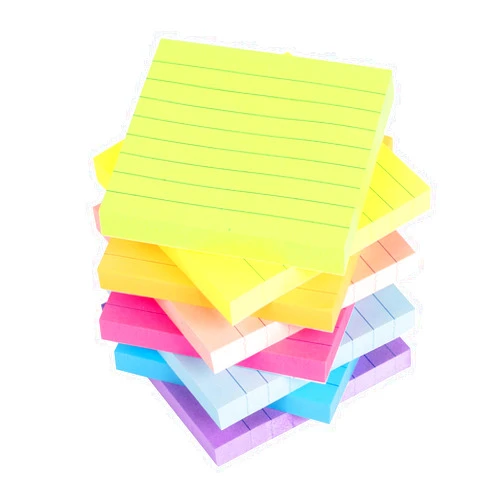Vanpad Lined Sticky Notes 3x3 in Bright Ruled Post Stickies Colorful Super Sticking Power Memo Pads, 82 Sheets/pad, 8 Pads/Pack