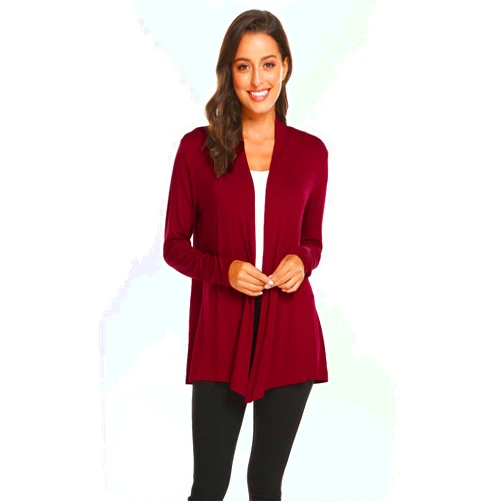Newchoice Womens Casual Lightweight Long Sleeve Cardigan Soft Drape Open Front Fall Dusters (S-3XL)