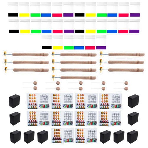 BestPysanky 10 x Heavy Kistkas, 10 x Beeswax, 30 x Dyes, 10 x Wires, and 10 x Instructions Easter Egg Decorating Teacher Kit